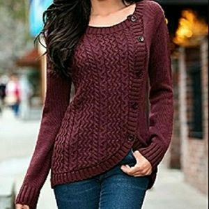 NWOT VENUS Burgundy Sweater